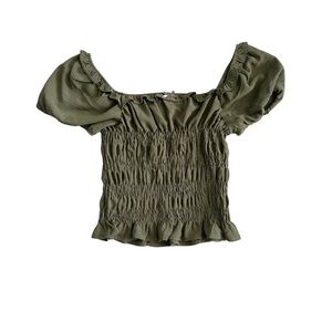 NEW Frankee & Skylarr cinched-waist green top - large